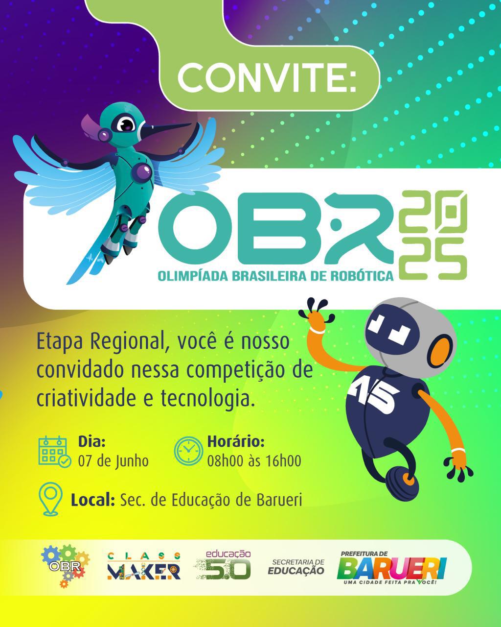 Barueri sedia maior etapa regional da Olimpíada Brasileira de Robótica neste sábado (07)